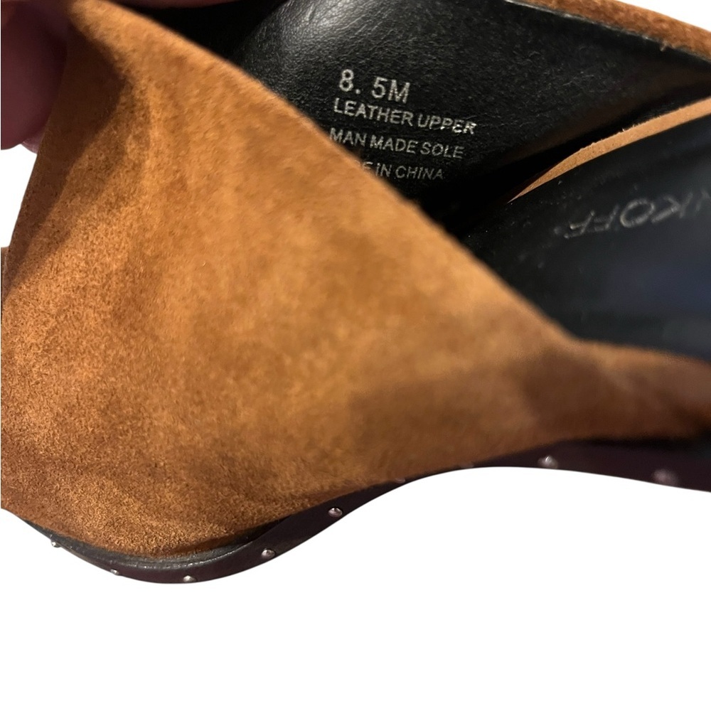 Rebecca Minkoff GALYN Saddle Suede Mule Block Heel Women Sz 8.5 - Picture 7 of 7